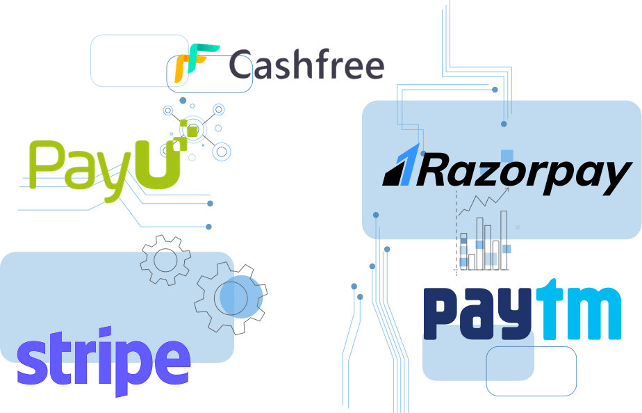 Cashfree, Razorpay, PayU, Strip Payment gateways integration services by Bluelupin Technologies